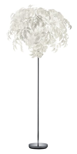 Leavy Weiß stehlampe Von Trio Lighting - Die Stehleuchte Leavy ist mit ihren dekorativen Kunststoffblättern, die ihr einen unverwechselbaren und bezaubernden Stil verleihen, ein einzigartiges und beeindruckendes Highlight in Ihrem Zuhause.