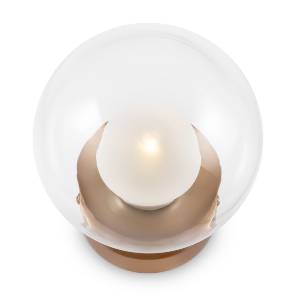 Basic form Ø15 Gold wandlampe Von Maytoni - Mit einem runden, klaren Glasschirm und einem goldenen Sockel spendet die Lampe ein weiches und warmes Licht, das eine einladende Atmosphäre schafft.