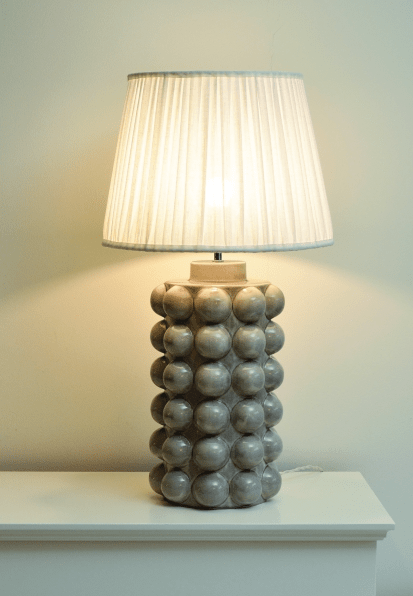 Bubbles 38cm Grau lampenfuß Von Hallbergs - Wird mit Kabel, Netzschalter und Stecker geliefert.