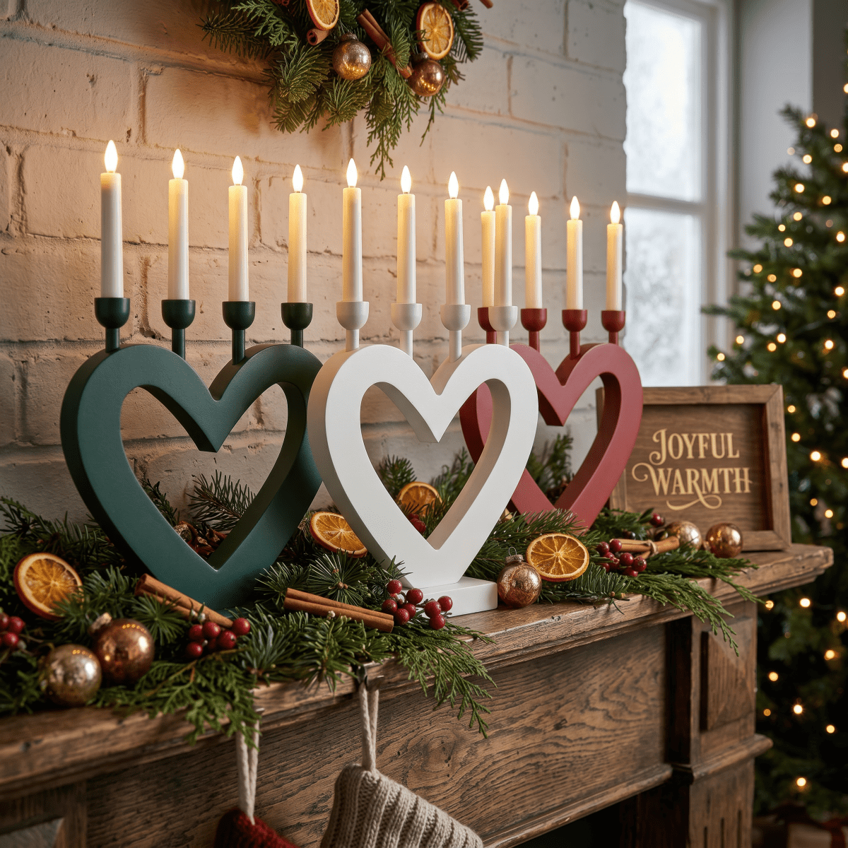 Herz ROT Von Pixie Design - Die dunkelbraune Farbe verleiht dem Kerzenst&auml;nder eine sanfte und gem&uuml;tliche Ausstrahlung, die perfekt zur Advents- und Weihnachtszeit passt.