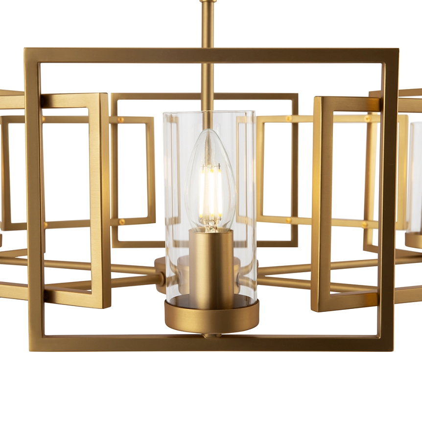 Bowi Ø65 Gold hängelampe Von Maytoni - Die zylindrischen, klaren Glaskuppeln umschlie&szlig;en die Lichtquellen und sorgen f&uuml;r eine stimmungsvolle Lichtverteilung im Raum.