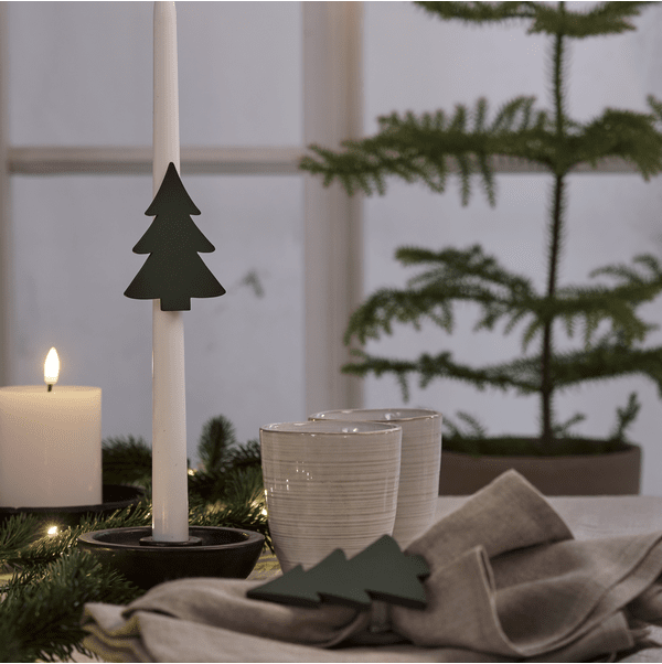 Kerzenmanschette 2er-Pack Grün Von Star Trading - Ver&auml;ndern Sie den Look und schm&uuml;cken Sie Ihren Adventskerzenhalter oder Ihre LED-Kerze mit diesen weihnachtlich inspirierten Dekorationen.