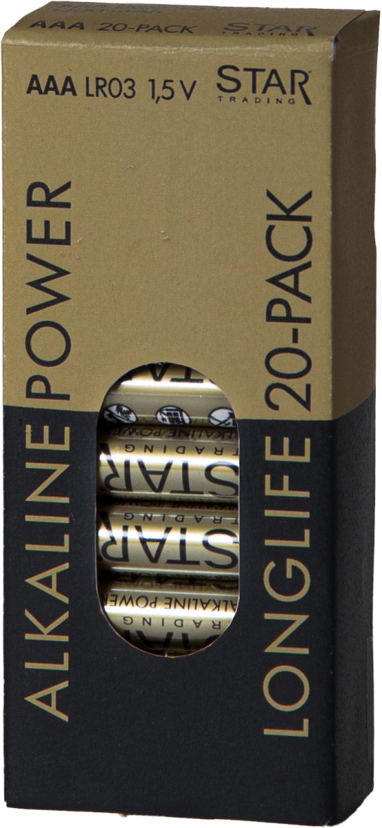 Batterie 20er-Pack AAA 1,5V Power Alkaline Gold Von Star Trading - 