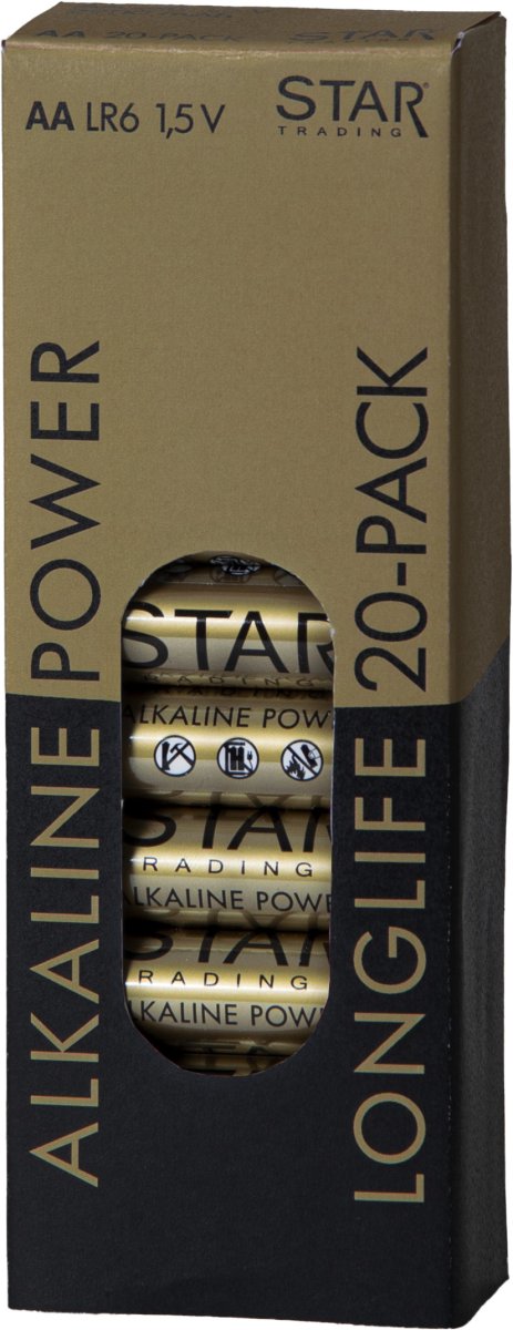 Batterie 20er-Pack AA 1,5V Power Alkaline Gold Von Star Trading - 