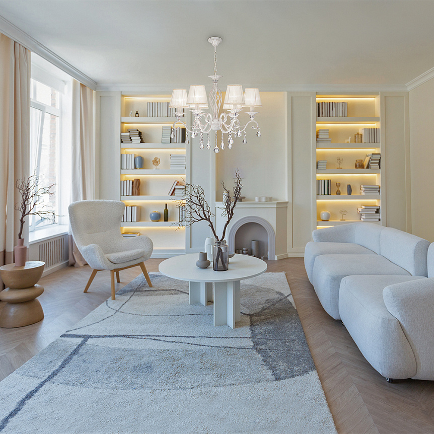Grace Ø65 Weiß hängelampe Von Maytoni - Grace ist ein klassischer Kronleuchter aus Metall mit einem wundersch&ouml;nen Finish in Antikwei&szlig;.