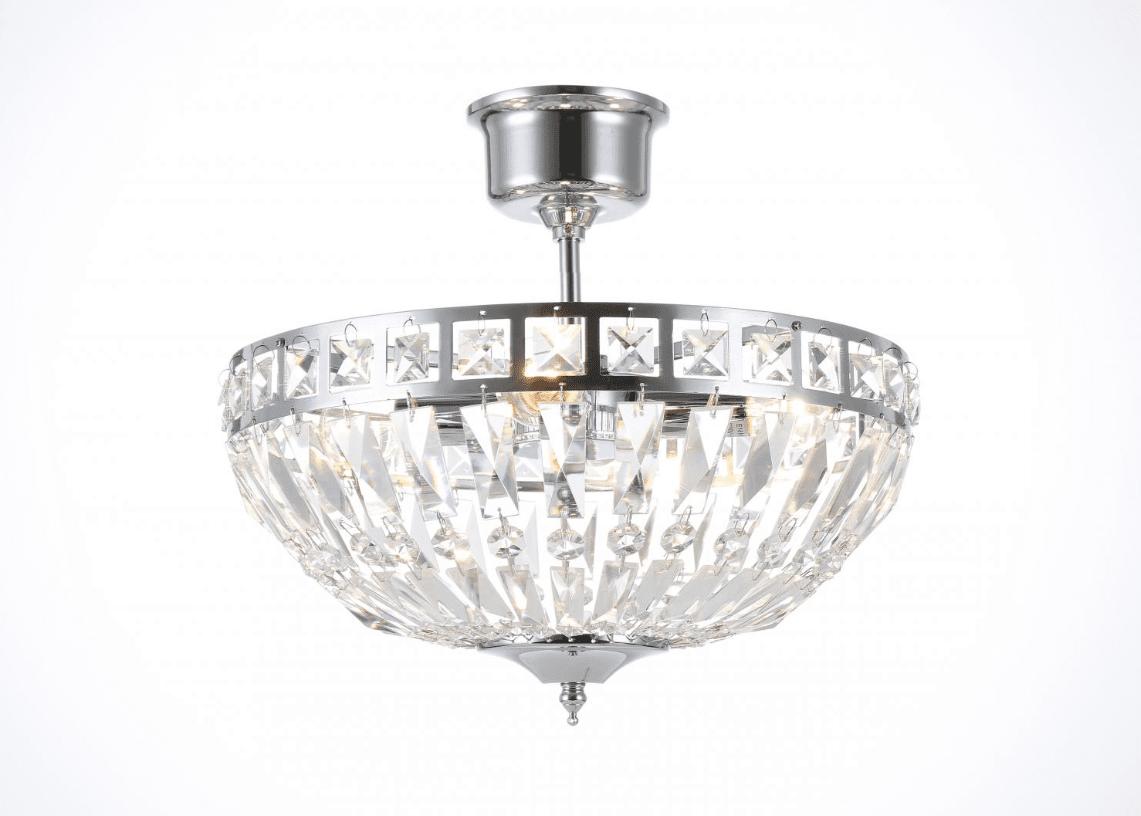 Flores Ø35 Silber kristall Von Norrsken Design - Die Deckenleuchte Flores in Chrom ist eine elegante und edle Lichtquelle, die mit ihrem modernen Design und den exklusiven Details jeden Raum verschönert.