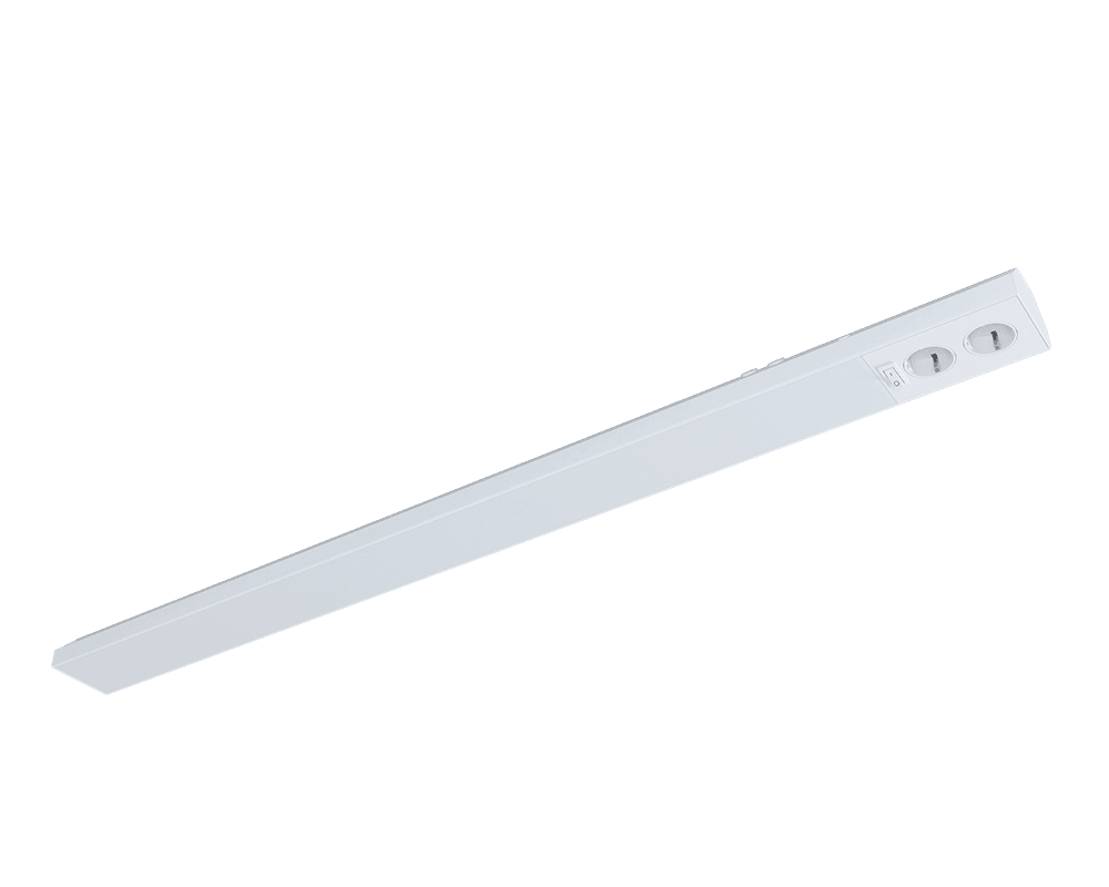 Acis Steckdose 110cm Weiß Von Westal - Diese Tischleuchte verfügt über zwei Steckdosen und ist bei Anschluss an einen externen Dimmer dimmbar.