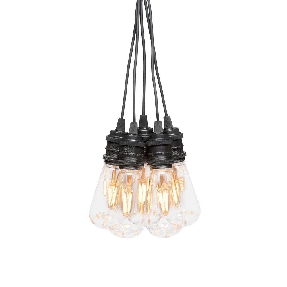 Erweiterungs-Lichterkette Amber 10 m Schwarz Von Konstsmide - Gibt ein warmes und einladendes Licht ab, das im Garten, auf der Terrasse oder dem Balkon f&uuml;r Atmosph&auml;re sorgt.
