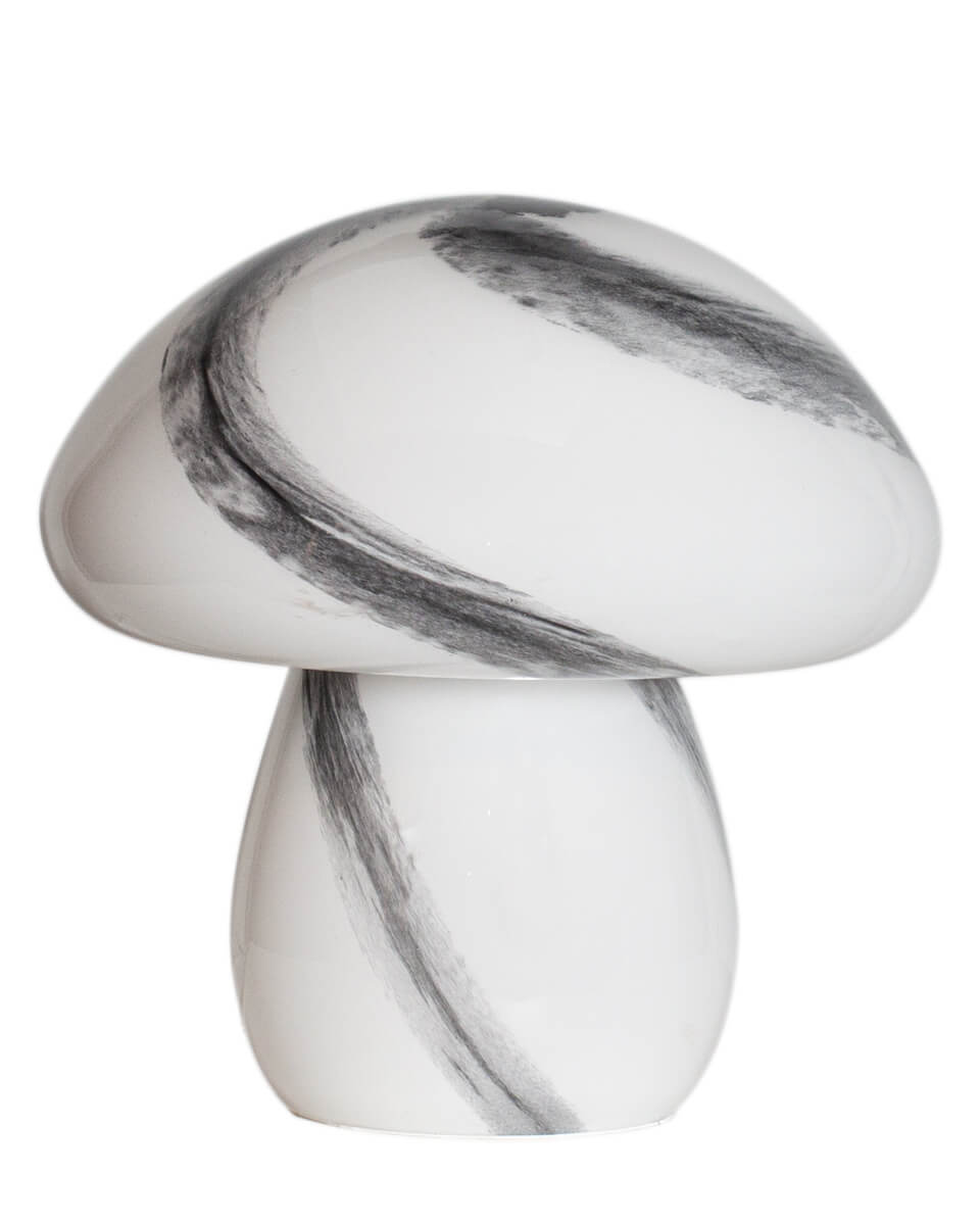 Mira Mushroom 30cm Weiß/Schwarz tischlampe Von By Rydéns - Die Lampe ist nicht nur eine funktionale Lichtquelle, sondern auch ein k&uuml;nstlerisches Detail, das Ihr Interieur mit seinem von der Natur inspirierten Design und der handgefertigten Qualit&auml;t hervorhebt.