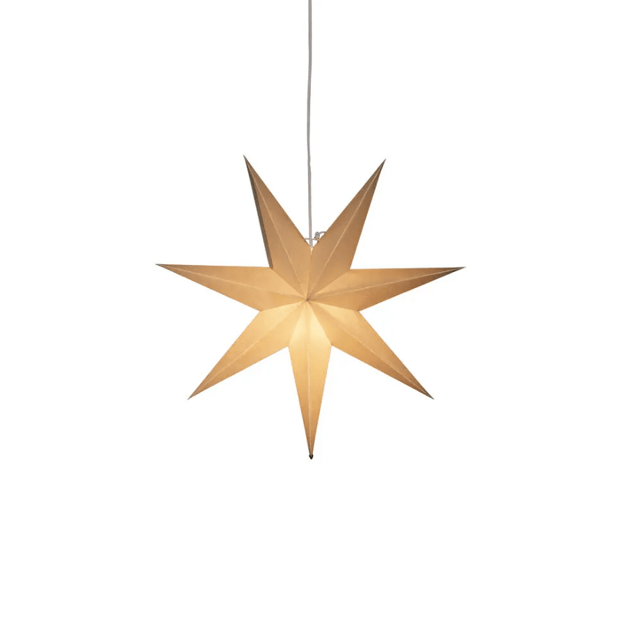 Papierstern Ø60 Greige Von Konstsmide - Mit seinem stilvollen Design und dem sanften Licht verbreitet es eine ruhige und heimelige Weihnachtsstimmung.