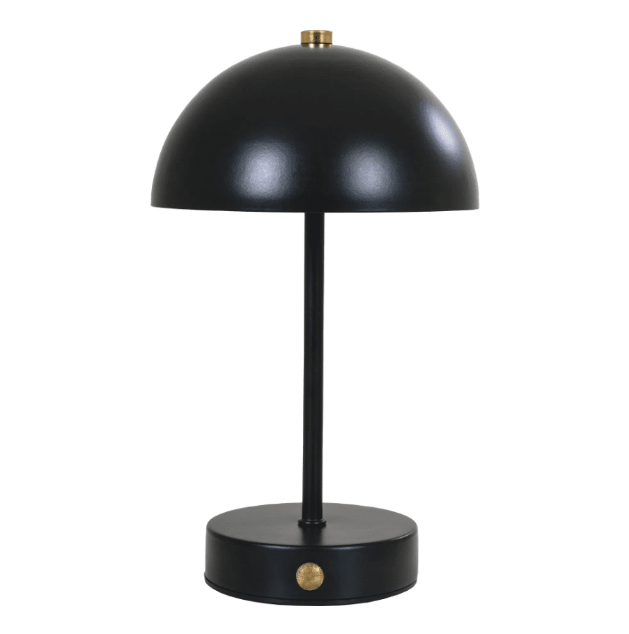 Holt LED 25cm Schwarz tragbare Von House of Nordic - De klassiska formen i svart metall med detaljer i m&auml;ssing bidrar med en harmonisk atmosf&auml;r till rummet.