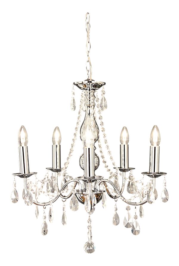 Granville Ø60 Chrom hängelampe Von Aneta Lighting - Mit seiner Chromoberfläche und den funkelnden Kristalldetails verbreitet es ein bezauberndes Licht und schafft eine mondäne Atmosphäre.