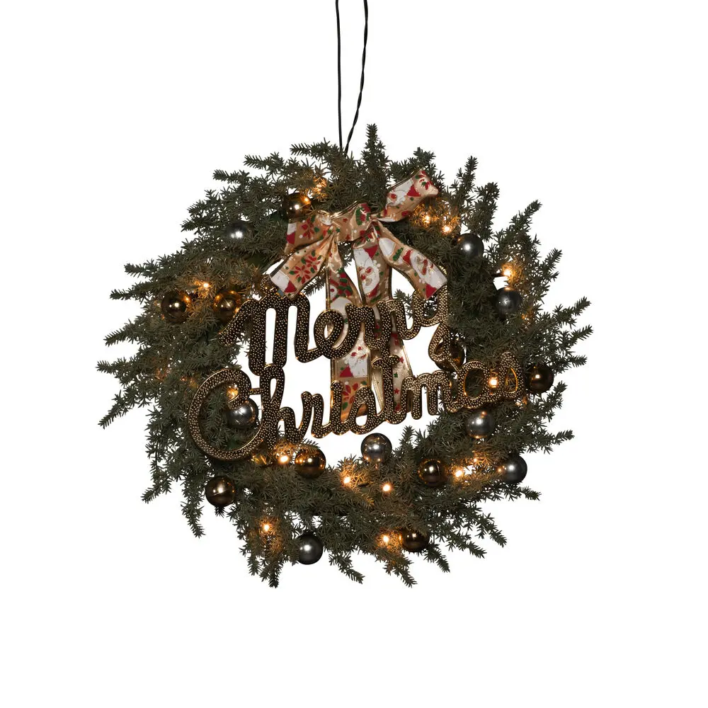 Grankrans Ø40 Grün Von Konstsmide - Perfekt f&uuml;r die T&uuml;r oder die Wand &ndash; verbreitet warme Weihnachtsstimmung.