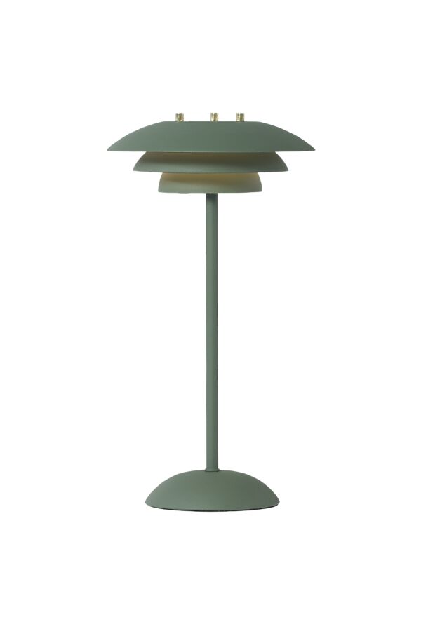 Epsilon 37cm Grün tragbare Von Aneta Lighting - Epsilon ist eine elegante, tragbare Tischleuchte f&uuml;r den Innenbereich mit zeitlosem Design und dezent am Fu&szlig; angebrachtem Touch-Dimmer.