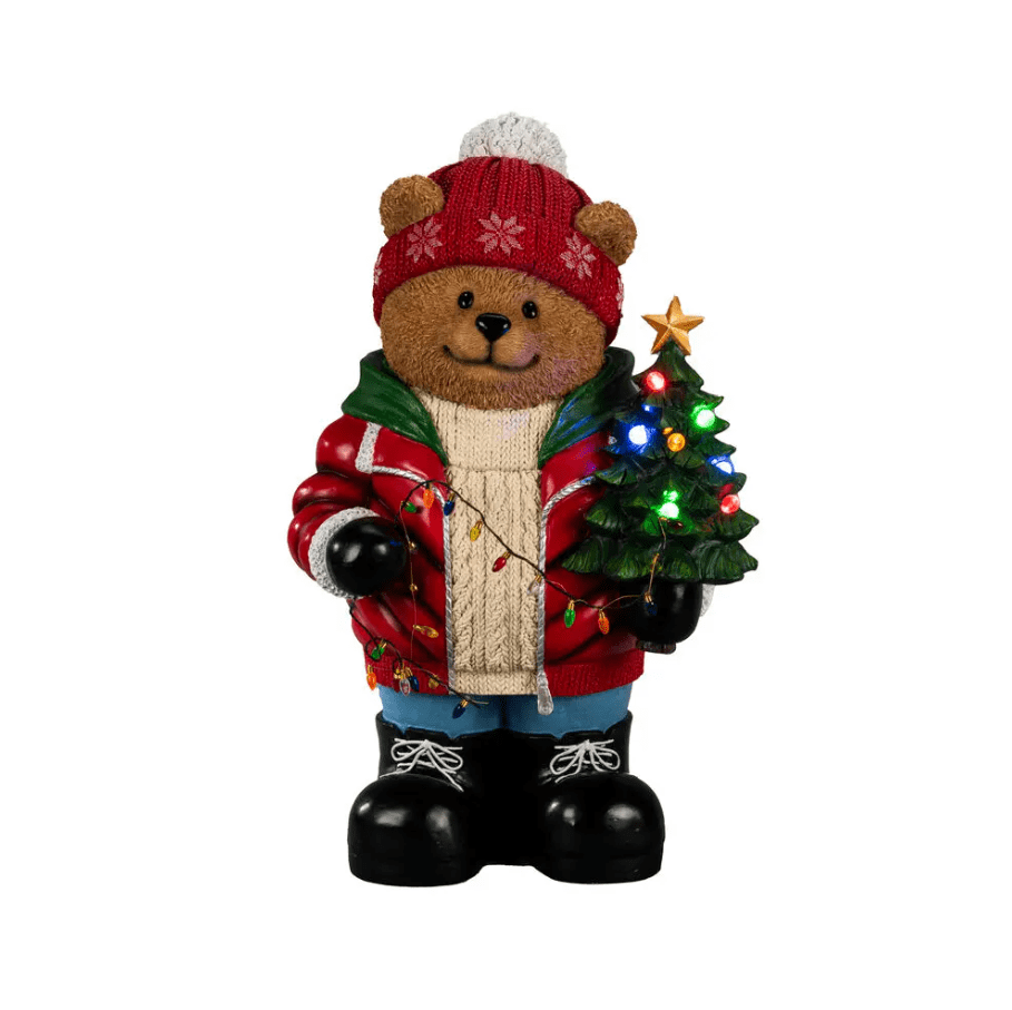 Großer Teddybär 66cm Mehrfarbig Von Konstsmide - Verbreiten Sie Weihnachtsstimmung mit diesem bezaubernden Teddyb&auml;ren in Winterkleidung!