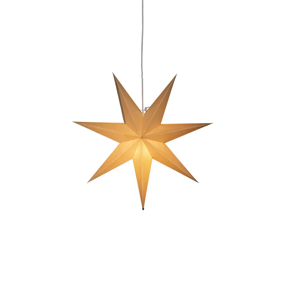 Papierstern Ø60 Beige Von Konstsmide - Mit seinem stilvollen Design und dem sanften Licht verbreitet es eine ruhige und heimelige Weihnachtsstimmung.