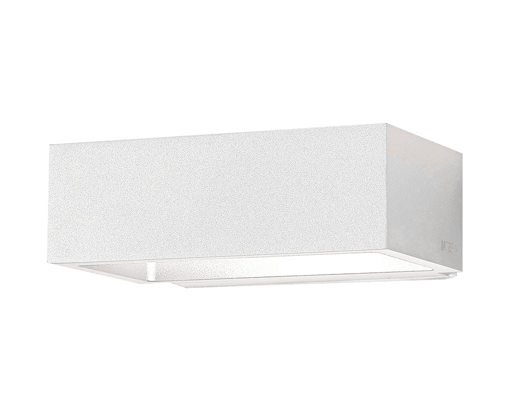 Illusion Reko Weiß außenlampe Von Westal - Illusion Reko ist eine Wandleuchte mit Auf- und Ablicht, hergestellt aus eloxiertem Aluminium und wei&szlig; pulverbeschichtet.