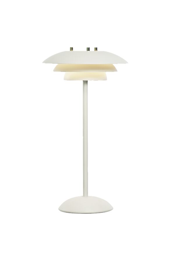Epsilon 37cm Weiß tragbare Von Aneta Lighting - Epsilon ist eine elegante, tragbare Tischleuchte f&uuml;r den Innenbereich mit zeitlosem Design und einem diskret am Sockel angebrachten Touch-Dimmer.