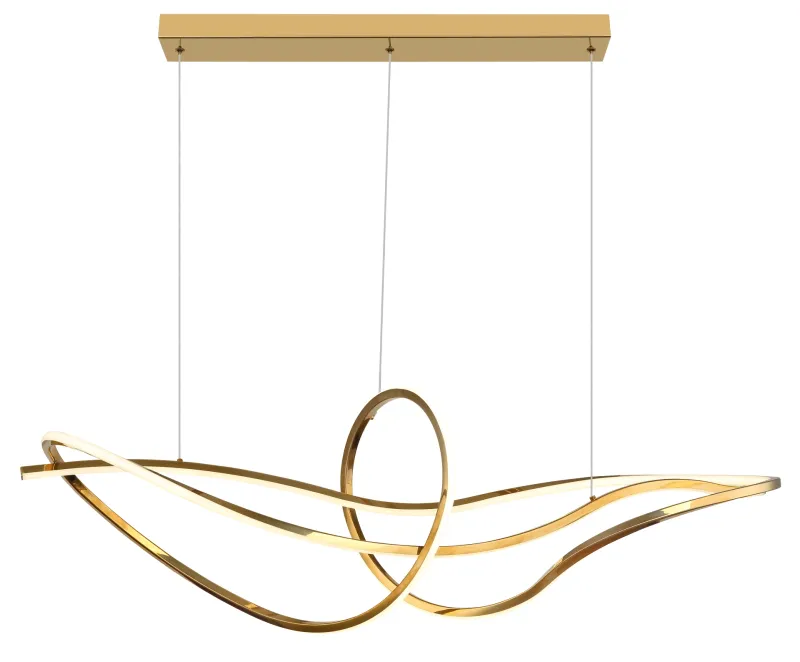 Iduna 110cm Gold hängelampe Von Globo Lighting - Med en l&auml;ngd p&aring; 110 cm och en design i guldf&auml;rgat rostfritt st&aring;l tillf&ouml;r den en lyxig k&auml;nsla till ditt hem.