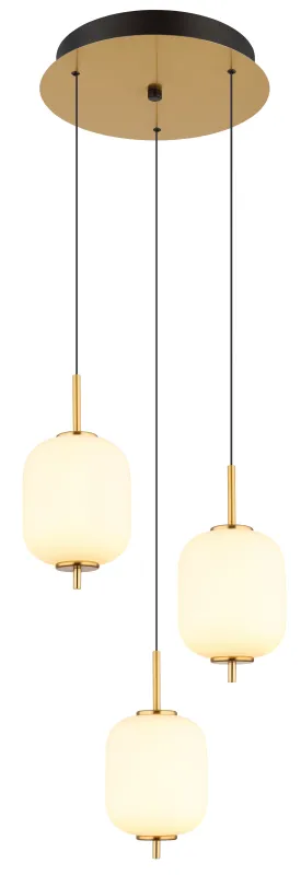 Ewald Ø38 Messing hängelampe Von Globo Lighting - &nbsp;Lampan &auml;r tillverkad av en exklusiv kombination av m&auml;ssing, mattsvart metall och opalglas, vilket ger en sofistikerad och harmonisk k&auml;nsla.