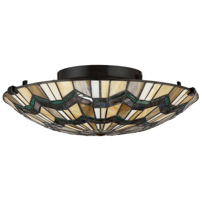Alscott Ø42 Mehrfarbig Von Elstead Lighting - Der klassische Lampensockel ist elegant in Bronze gehalten und unterstreicht den zeitlosen und handwerklichen Charakter des Designs.