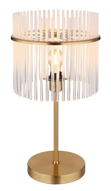 Gorley 55cm Gold tischlampe Von Globo Lighting - Med sitt genomt&auml;nkta utf&ouml;rande och h&ouml;gkvalitativa material sm&auml;lter Gorley harmoniskt in i moderna inredningsstilar och ger varje rum en stilfull touch.