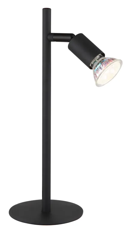 Matrix 30cm Schwarz schreibtischlampe Von Globo Lighting - Den runda basen och det raka metallr&ouml;ret i mattsvart ger ett modernt och elegant uttryck.