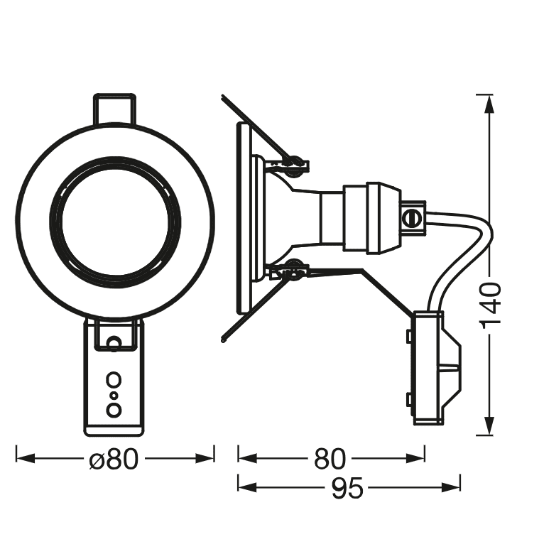 Recess Set inkl GU10 3x2W Gebürstetes Nickel Von Ledvance - Kann nicht direkt an der Isolierung montiert werden, erfordert eine Einbautiefe von mindestens 14cm.