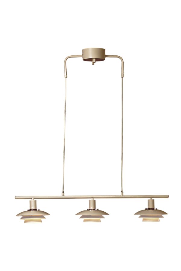 Epsilon 86cm Beige hängelampe Von Aneta Lighting - EPSILON ist die klassische Deckenleuchte, die mit ihren drei kleineren Schirmen einen moderneren Stil erh&auml;lt.