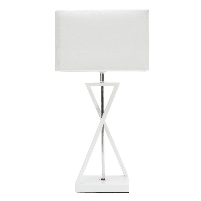 Cross 55cm Weiß tischlampe Von Pixie Design - Die Tischlampe Cross hat ein modernes und stilvolles Design mit einer eleganten Kombination aus Holz, Metall und Samt.