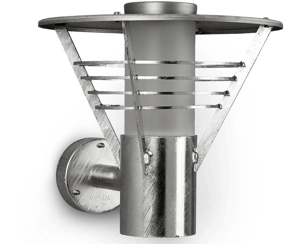 Domsand Verzinkter Stahl außenlampe Von Westal - Die Leuchte verfügt über zwei Ein- und Ausgänge mit Schnellanschlussklemmen für eine einfache Installation und ist bei Anschluss an einen externen Dimmer dimmbar.