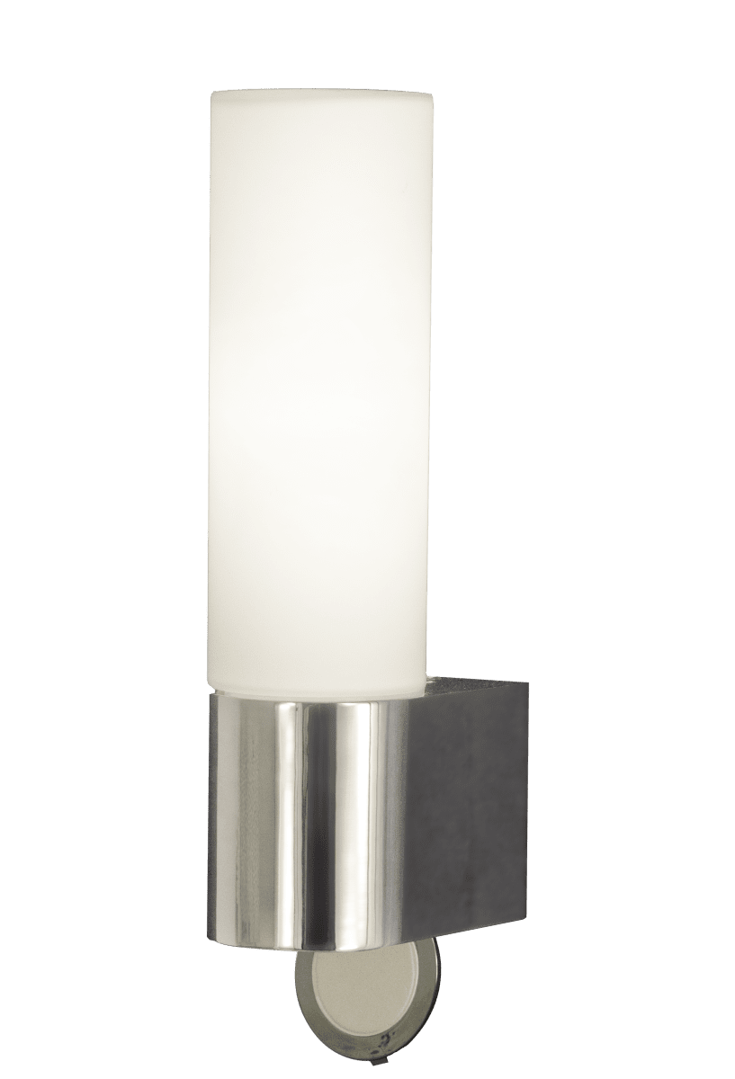 Cosenza 25cm Chrom badezimmerlampe Von Aneta Lighting - Cosenza-Wandleuchte aus verchromtem Metall und mit einem opalwei&szlig;en Glasschirm.