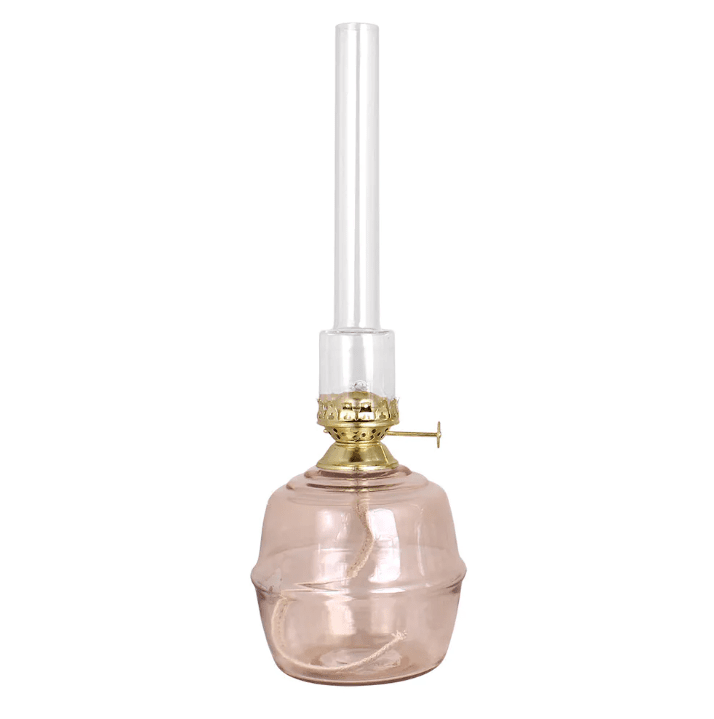 Kerosene Lamp Majken Big Rosa Von Strömshaga - Brennerrohre aus Klarglas und Brenner aus Messing.
