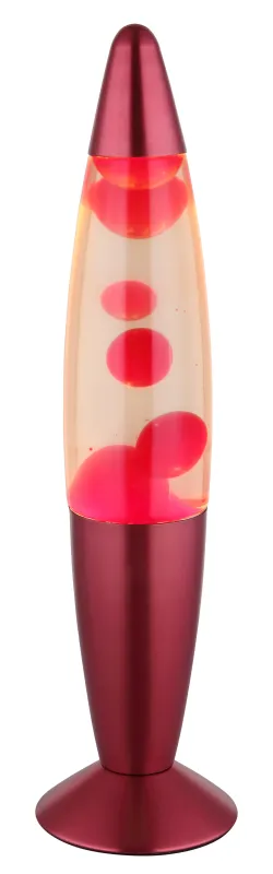 Etna ROT kinderlampe Von Globo Lighting - Etna &auml;r en fascinerande lavalampa med klar v&auml;tska och r&ouml;tt vax som sm&auml;lter l&aring;ngsamt och skapar hypnotiska ljuseffekter.