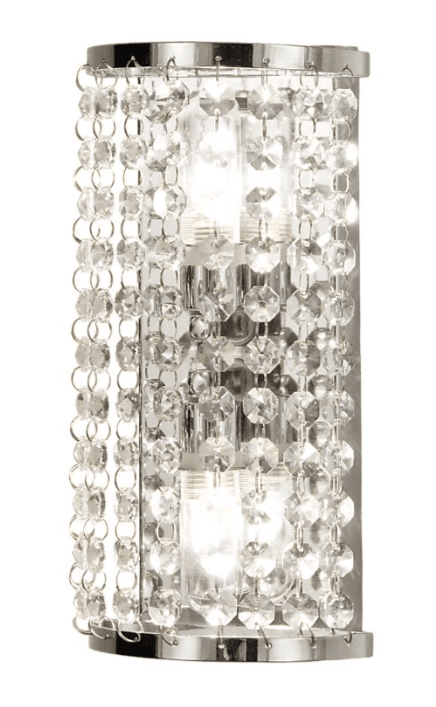 Teresa 25cm Chrom badezimmerlampe Von Aneta Lighting - Die gl&auml;nzende Chromoberfl&auml;che und die wundersch&ouml;nen h&auml;ngenden Kristalle verbreiten ein luxuri&ouml;ses warmwei&szlig;es Licht und schaffen eine anspruchsvolle Atmosph&auml;re.