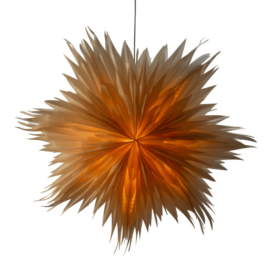 Papierstern Ø80 Gold Von Konstsmide - Mit seinem eleganten Design und dem sanften Licht verbreitet es eine ruhige und heimelige Weihnachtsstimmung.