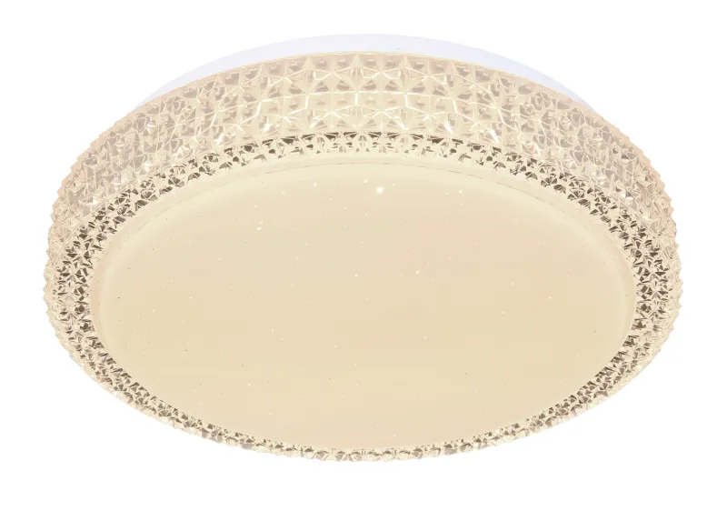 Ovi Ø30 Weiß deckenleuchte Von Globo Lighting - Kombinationen av vit metall, glittrande dekordetaljer och klara plastkristaller g&ouml;r den till en riktig blickf&aring;ngare.