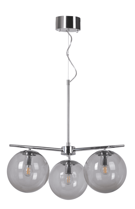 Zoombild von Sixten Ø60 Chrom hängelampe Von K-fab - Die Deckenleuchte Sixten ist eine stilvolle und moderne Leuchte in Chrom mit klaren Glasschirmen.
