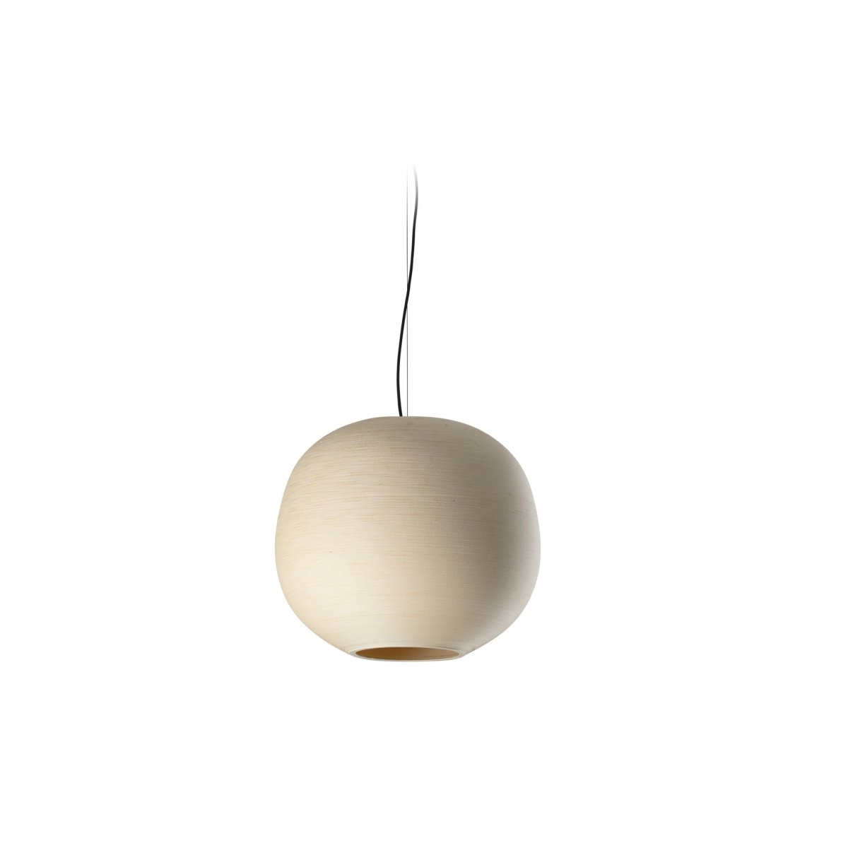 Tierra Ø50 Beige hängelampe Von Faro Barcelona - Der Schirm besteht aus PLA und recycelter Kiefernzellulose, was ihm eine lebendige Textur mit handwerklichem Touch verleiht.