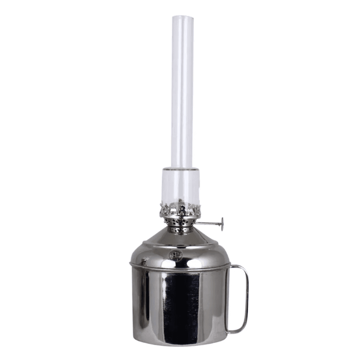 Kerosene lamp linné big Silber Von Strömshaga - Elegante Petroleumlampe mit Griff.