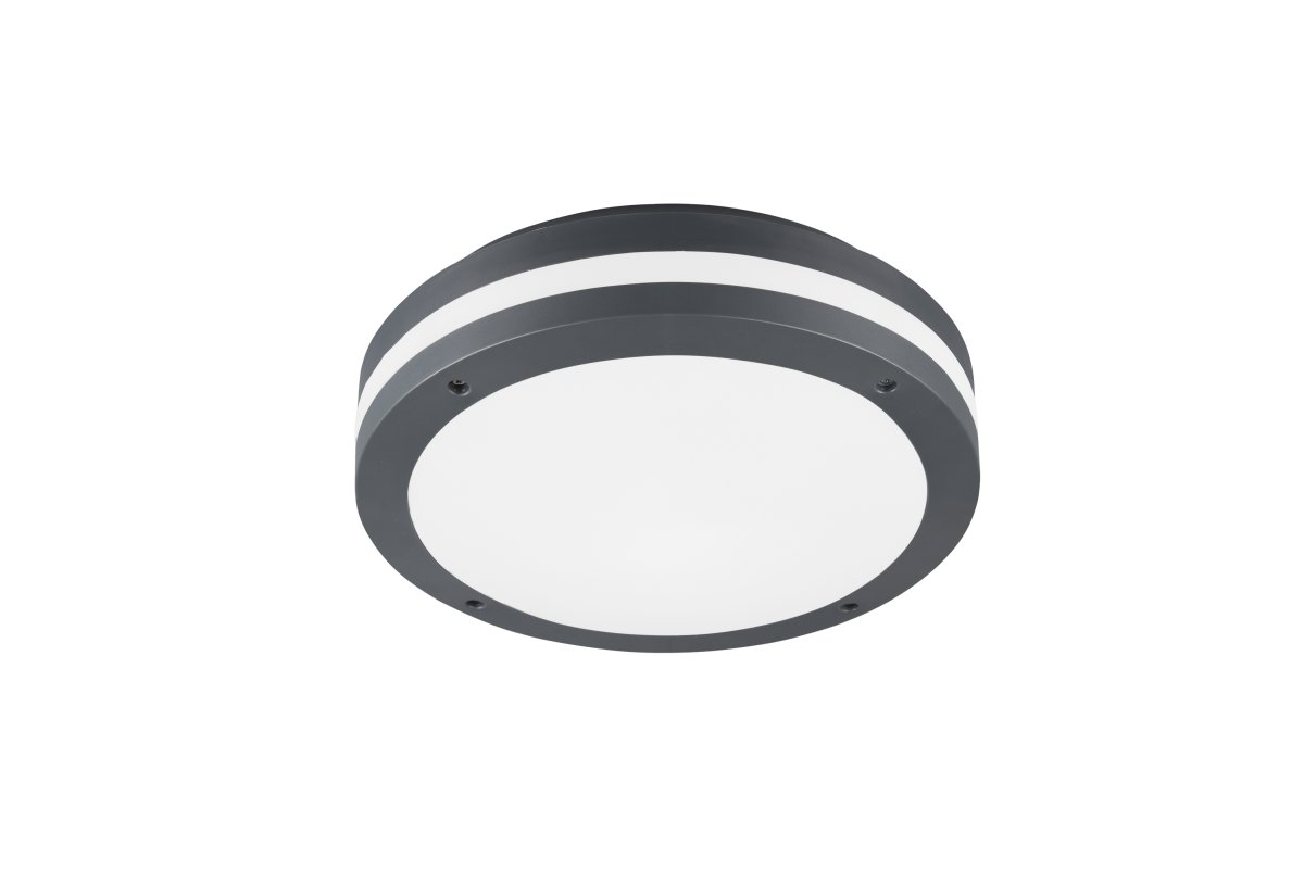 Piave Ø30 Anthrazit Von Trio Lighting - Die robuste Konstruktion mit Schutzart IP54 schützt vor Feuchtigkeit und Staub und das gleichmäßige Licht sorgt das ganze Jahr über für Sicherheit und Komfort.