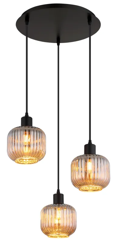 Tom Ø42 Rauchfarben hängelampe Von Globo Lighting - Den mattsvarta metallen ger ett modernt uttryck och passar perfekt in i olika inredningsstilar.