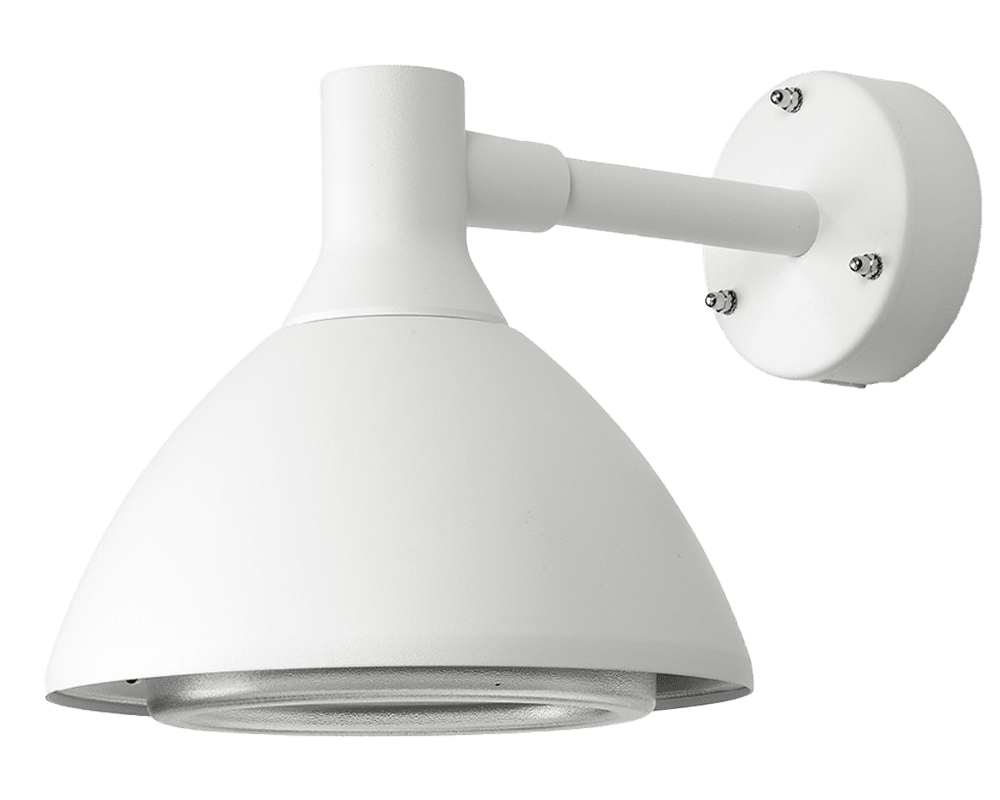 Ark Mini Weiß außenlampe Von Westal - Die Ark Mini-Wandleuchte ist eine Wandleuchte mit blendfreiem Downlight aus verchromtem und pulverbeschichtetem Aluminium mit Blendschutz aus PET-G.
