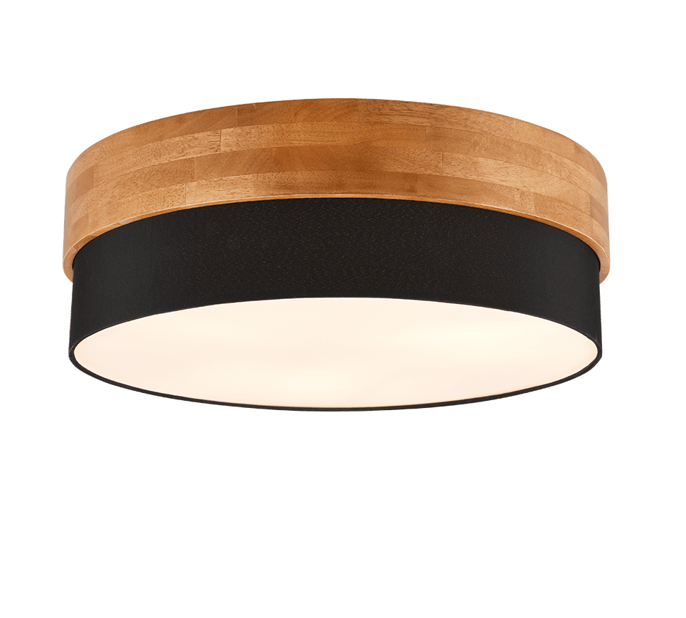 Seasons Ø50 Schwarz deckenleuchte Von Trio Lighting - Die Deckenleuchte Seasons vereint schlichte Formen mit natürlichen Materialien und schafft eine harmonische und einladende Atmosphäre.