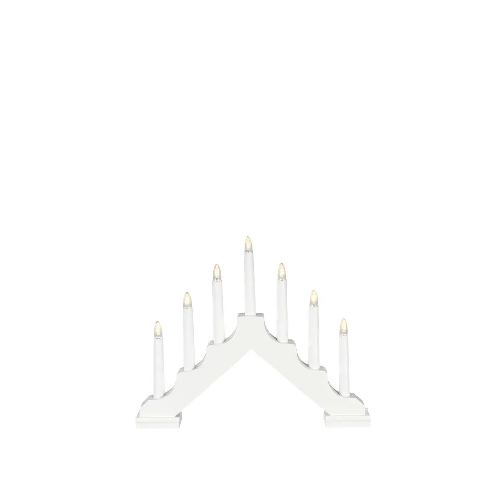 Candelabra 7 Lights Weiß Von Konstsmide - Die klassische Form mit sieben Kerzen passt perfekt in kleine und gro&szlig;e R&auml;ume.