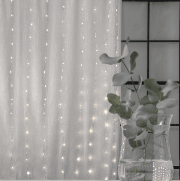 Lichtervorhang Dew Drop 2m Silber Von Star Trading - Wundersch&ouml;ne Dekoschleife mit Tautropfen f&uuml;r den Innenbereich.