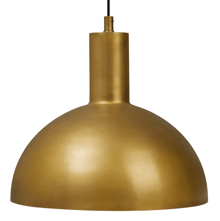 Mid Ø25 Rohmessing hängelampe Von H. Skjalm P - Die Pendelleuchte Mid mit Messingrahmen hat eine elegante Halbkugelform, die für eine gemütliche und stimmungsvolle Beleuchtung sorgt.