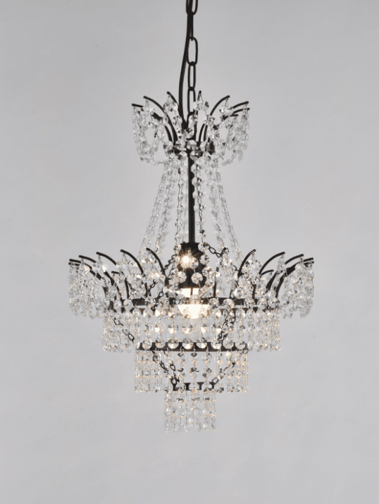 Estelle Ø35 Schwarz kristall Von Norrsken Design - Die schwarzen Details von Estelle verleihen einen modernen Touch, der einen schönen Kontrast zu den funkelnden Kristallen bildet.