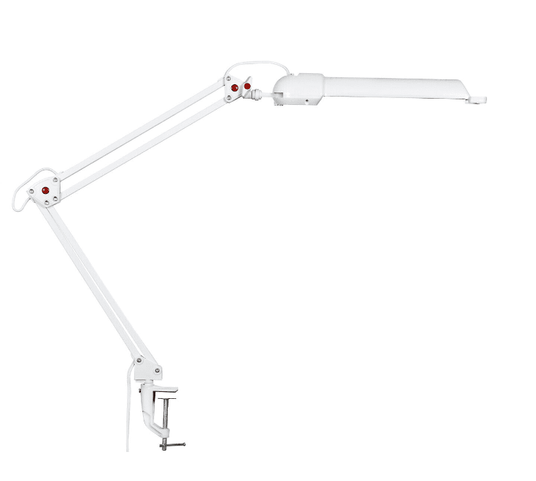 Campus Weiß klemmlampe Von Airam - Die Leuchte l&auml;sst sich mithilfe einer mitgelieferten flexiblen Tischhalterung einfach an der Tischplatte oder Theke befestigen.