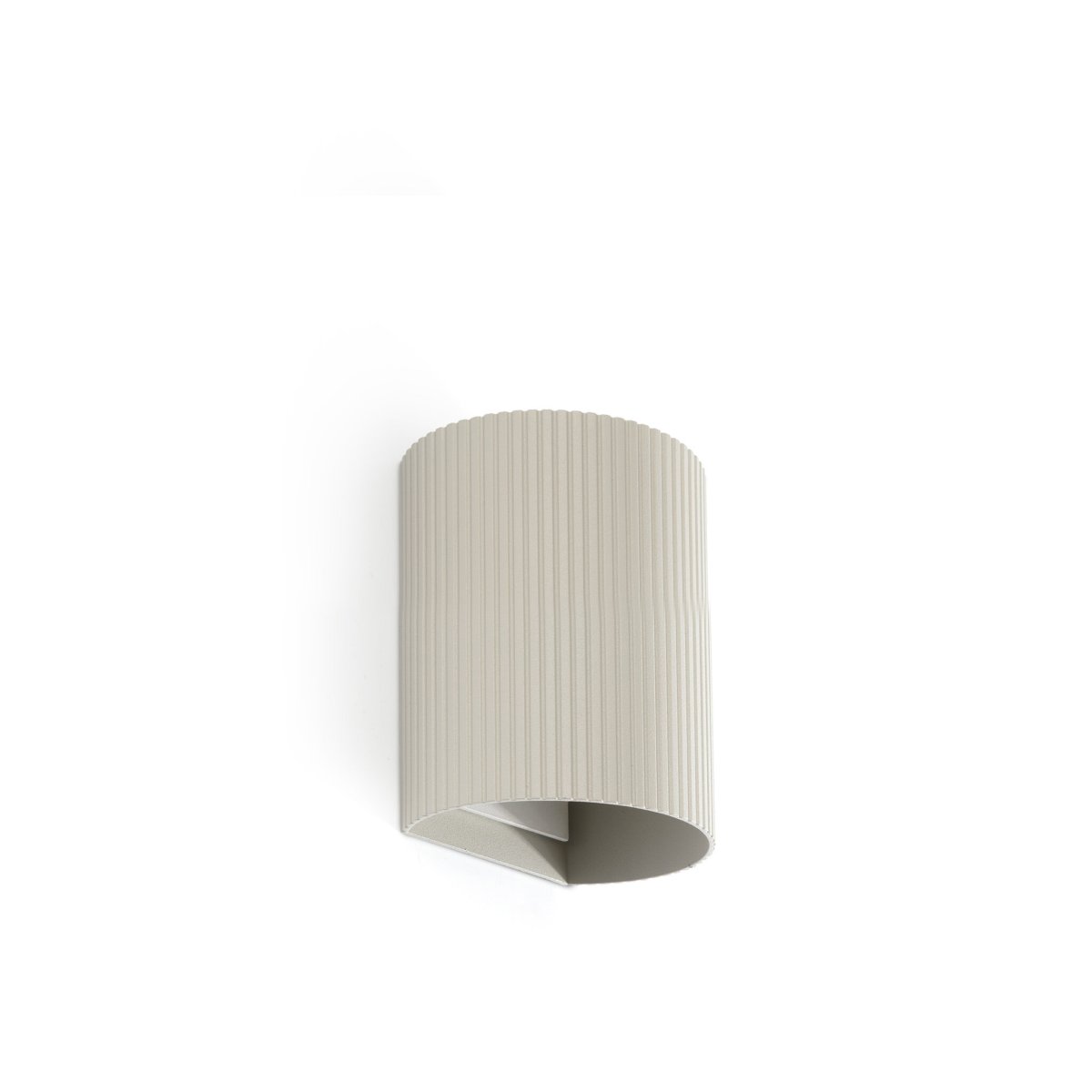 Sole 10cm Grau geriffelt wandlampe Von Faro Barcelona - Erh&auml;ltlich in zwei Gr&ouml;&szlig;en und mit Lichtaustritt in eine oder zwei Richtungen &ndash; perfekt f&uuml;r Flure, Treppenh&auml;user und kleinere R&auml;ume.